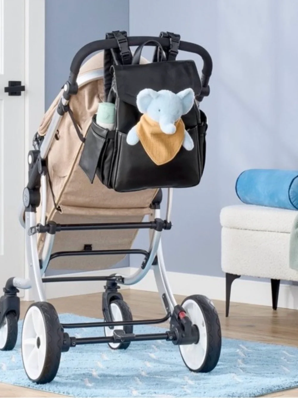 Cloud Island• Flap Top Diaper Backpack in Black